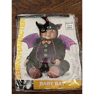 Incharacter Baby Bat Costume Jumpsuit Hood 0-6 Months